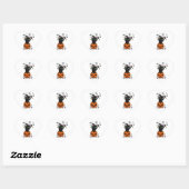 Halloween Zwarte kat springen uit een pompoen Hart Sticker (Vel)