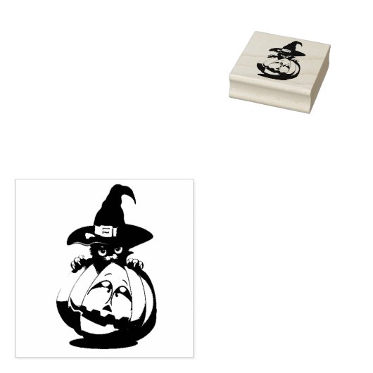 Halloween Zwarte Kat Stempel (Gestempeld)