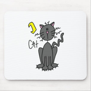 Halloween Zwarte Kat Stick Figure Muismat