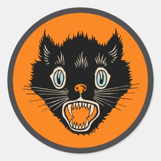  Halloween Zwarte Kat Sticker (Voorkant)