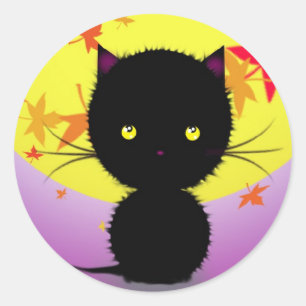 Halloween Zwarte Kat Stickers