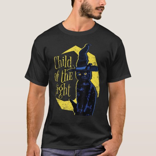 Halloween Zwarte Kat T-shirt (Voorkant)