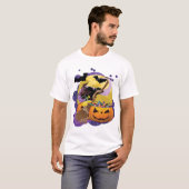 Halloween zwarte kat t-shirt (Voorkant volledig)