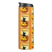 Halloween Zwarte Kat Thermokop Thermosbeker (Geroteerd rechts)
