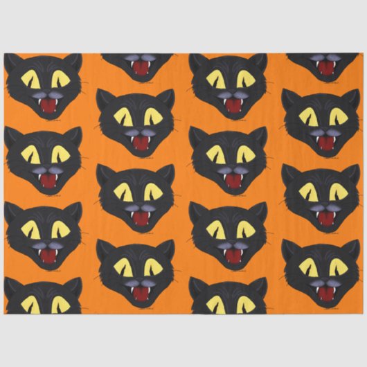 Halloween Zwarte Kat Tissuepapier (Voorkant)