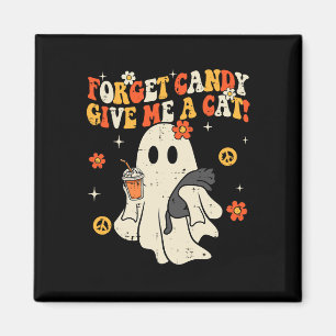 Halloween Zwarte Kat Vergeet Snoep Geef me Kat Kin Magneet