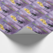 Halloween zwarte kat | Verjaardag van het kind Cadeaupapier (Hoek)