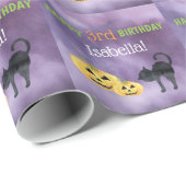 Halloween zwarte kat | Verjaardag van het kind Cadeaupapier (Rol Hoek)