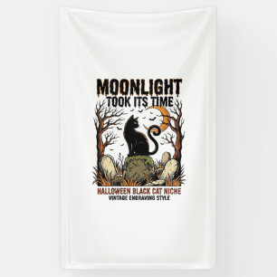 Halloween Zwarte Kat Vintage Kerkhof Shirt_1 Spandoek