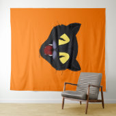 Halloween Zwarte Kat Wandkleed (In Situ (horizontaal))