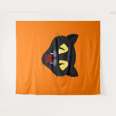Halloween Zwarte Kat Wandkleed (Voorkant (horizontaal))