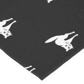 Halloween zwarte kat zwart-wit schattig patroon korte tafelloper (Hoek)