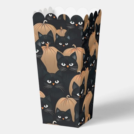Halloween zwarte katten bedankdoosjes (Voorkant)