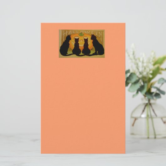 Halloween Zwarte Katten Briefpapier (Staand voorkant)