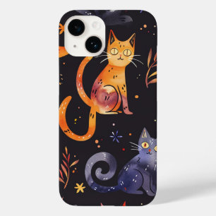 Halloween zwarte katten en manen grappige heksenac Case-Mate iPhone 14 hoesje