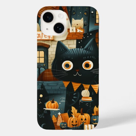 Halloween zwarte katten en manen grappige heksenac Case-Mate iPhone case (Achterkant)