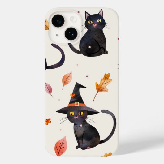 Halloween zwarte katten en manen grappige heksenac Case-Mate iPhone case (Achterkant)