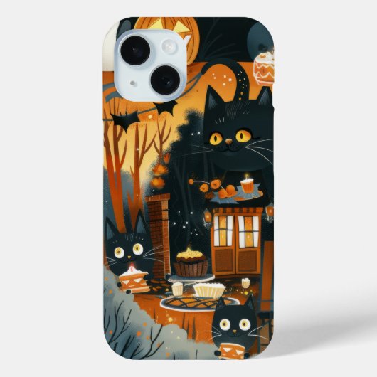 Halloween zwarte katten en manen grappige heksenac Case-Mate iPhone case (Achterkant)