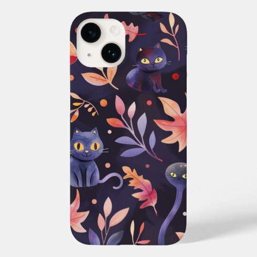 Halloween zwarte katten en manen grappige heksenac Case-Mate iPhone case (Achterkant)