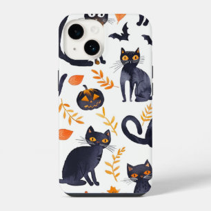 Halloween zwarte katten en manen grappige heksenac iPhone 14 hoesje