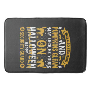 Halloween Zwarte katten en pompoenen beveiligingsb Badmat