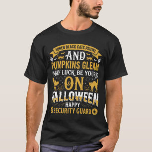 Halloween Zwarte katten en pompoenen beveiligingsb T-shirt