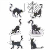Halloween Zwarte Katten en Spinnen Set ID852 Sticker (Voorkant)