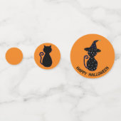 Halloween zwarte katten en vliegende vleermuizen confetti (Voorkanten)