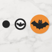 Halloween zwarte katten en vliegende vleermuizen confetti (Achterkanten)