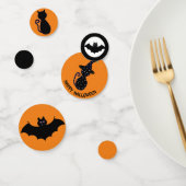 Halloween zwarte katten en vliegende vleermuizen confetti (Groep)