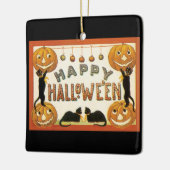  Halloween, zwarte katten met jasjalopionnen Keramisch Ornament (Links)