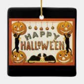  Halloween, zwarte katten met jasjalopionnen Keramisch Ornament (Achterkant)