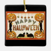  Halloween, zwarte katten met jasjalopionnen Keramisch Ornament (Voorkant)