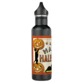 Halloween, zwarte katten met jasjalopionnen Waterfles (Links)