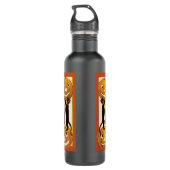 Halloween, zwarte katten met jasjalopionnen Waterfles (Achterkant)