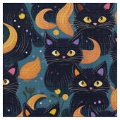 Halloween zwarte katten schattige stof (Close Up)