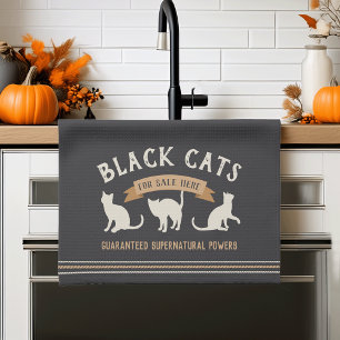 Halloween zwarte katten theedoek