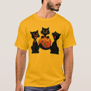 Halloween zwarte katten uit de jaren '30 met Jack T-shirt