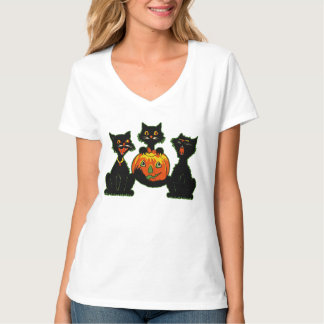 Halloween zwarte katten uit de jaren '30 met Jack T-shirt