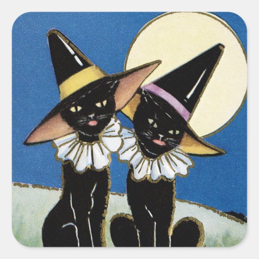 Halloween zwarte katten Vakantie sticker (Voorkant)