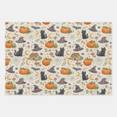 Halloween Zwarte Kattenhuisje  Inpakpapier Vel (Voorkant 3)