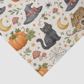 Halloween Zwarte Kattenhuisje  Tissuepapier (Detail)