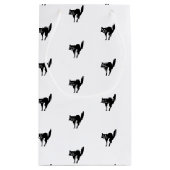 Halloween zwarte kattenzwart en wit patroon beguns klein cadeauzakje (Achterkant)