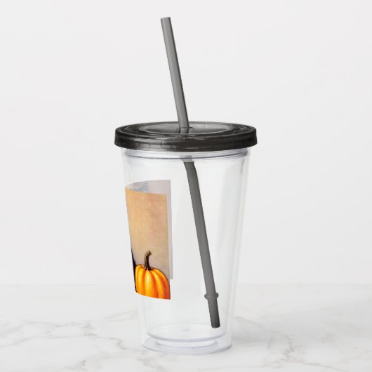  Halloween Zwarte Kitten Illustratie Acryl Drinkbeker (Links)