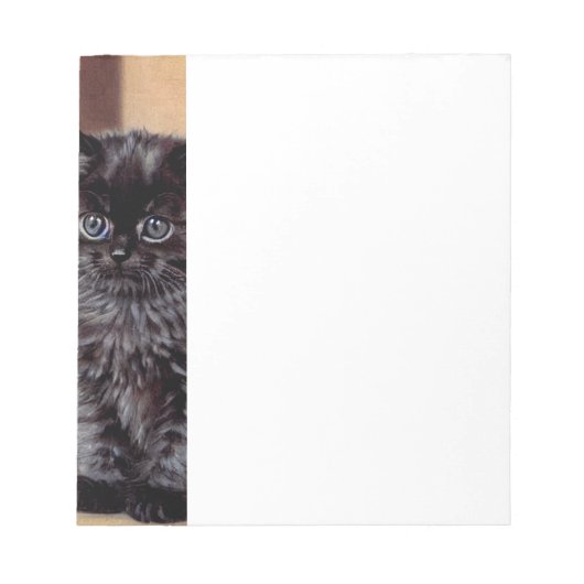 Halloween Zwarte Kitten Illustratie Notitieblok (Voorkant)