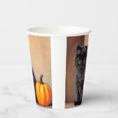  Halloween Zwarte Kitten Illustratie Papieren Bekers (Links)