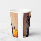  Halloween Zwarte Kitten Illustratie Papieren Bekers (Rechts)