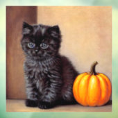 Halloween Zwarte Kitten Illustratie Raamsticker (Vel 3)
