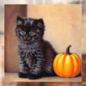 Halloween Zwarte Kitten Illustratie Raamsticker (Vel 2)