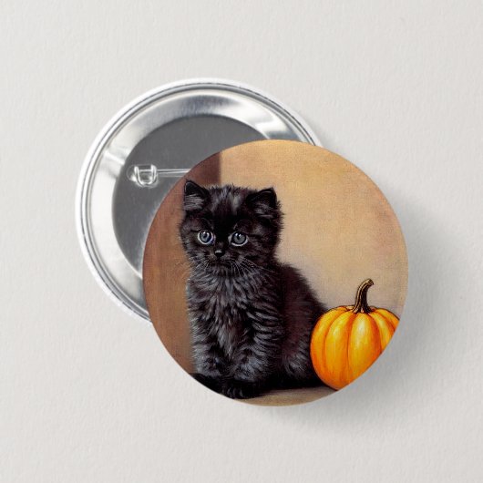Halloween Zwarte Kitten Illustratie Ronde Button 5,7 Cm (Voorkant /achterkant)
